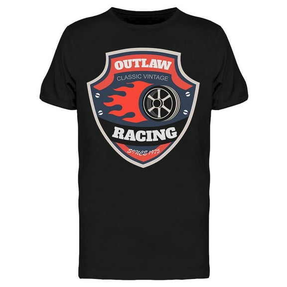 Outlaw Racing Emblem T-Shirt Men -Image by Shutterstock, Male x-Large