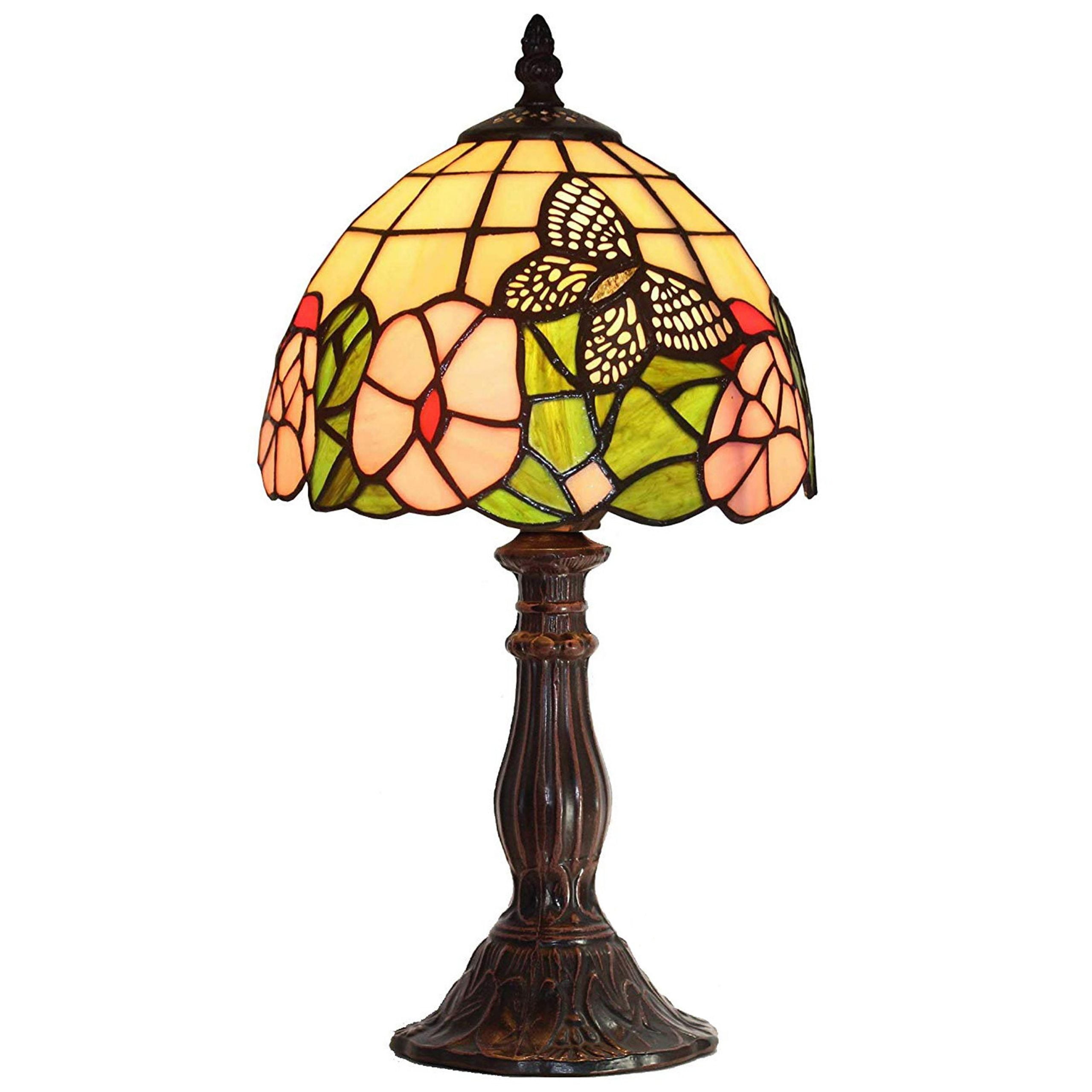 Tiffany Style Butterflies Mini Table Lamp 15" Tall