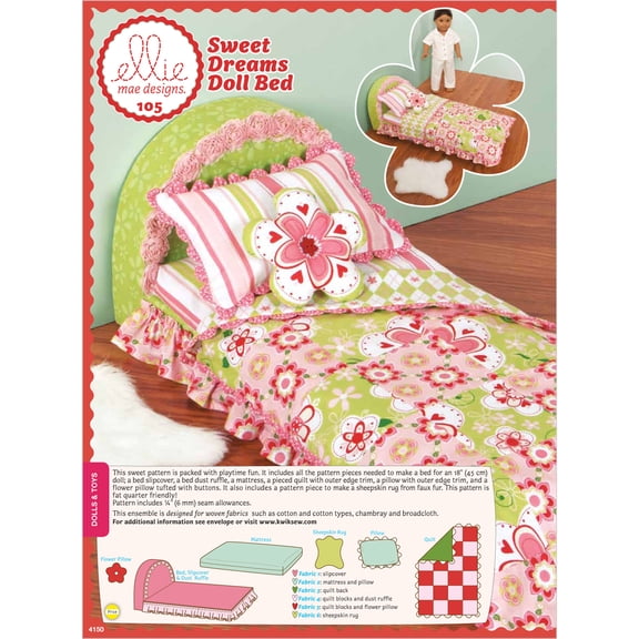 McCall PatternSweet Dreams Doll Bed-No Size
