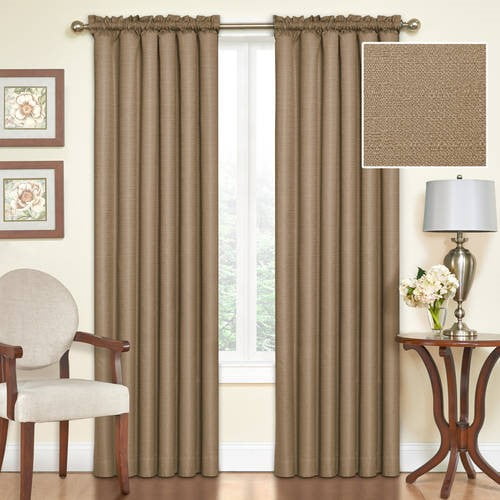 Eclipse Samara Solid Color Blackout Rod Pocket Single Curtain Panel Latte 42 X 63 Walmart Com