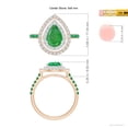 thumbnail image 5 of ANGARA Natural Pear-Shaped 1.2 ct Emerald Two Tone Ring with Double Halo in 14K Rose & White Gold for Women (Size-9x6mm) | May Birthstone, Anniversary, Jewelry Gift for Women | Natural Emerald Ring, 5 of 10