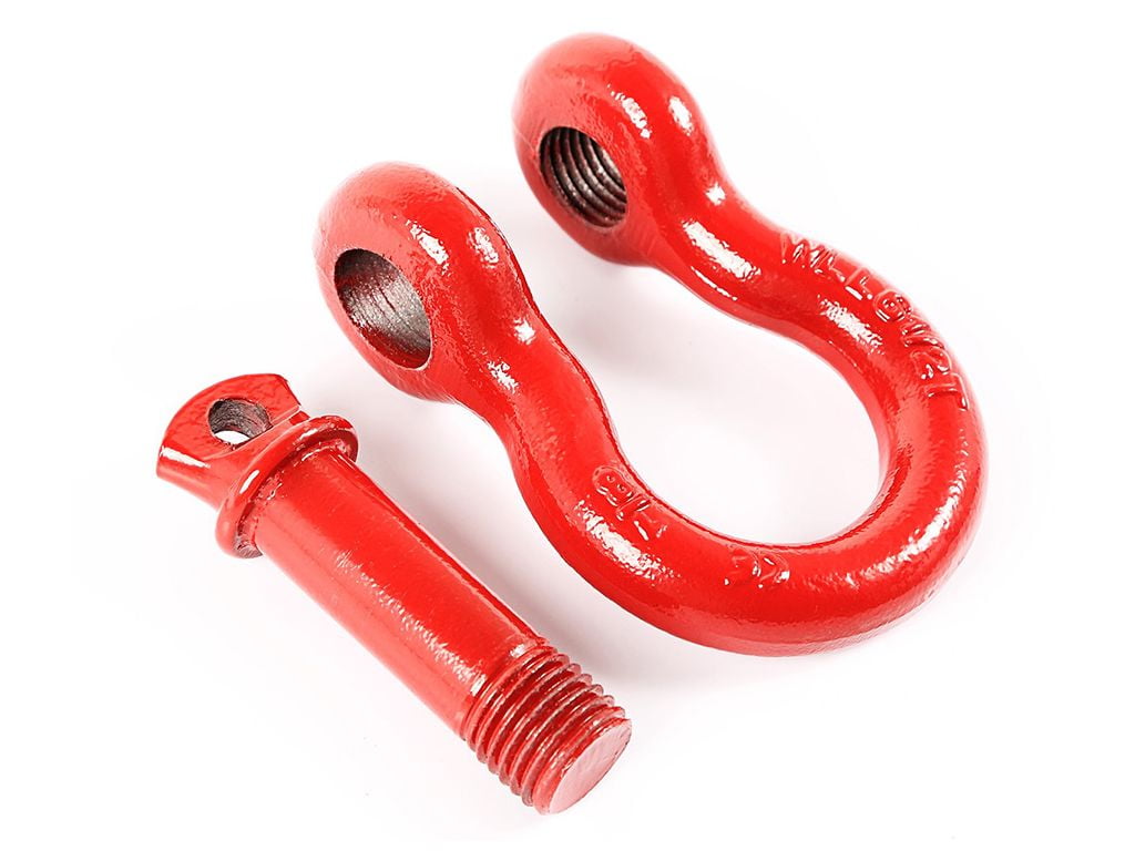 Rugged Ridge by RealTruck D-Ring Shackle Kit | 7/8", Red, Steel, Pair | 11235.13
