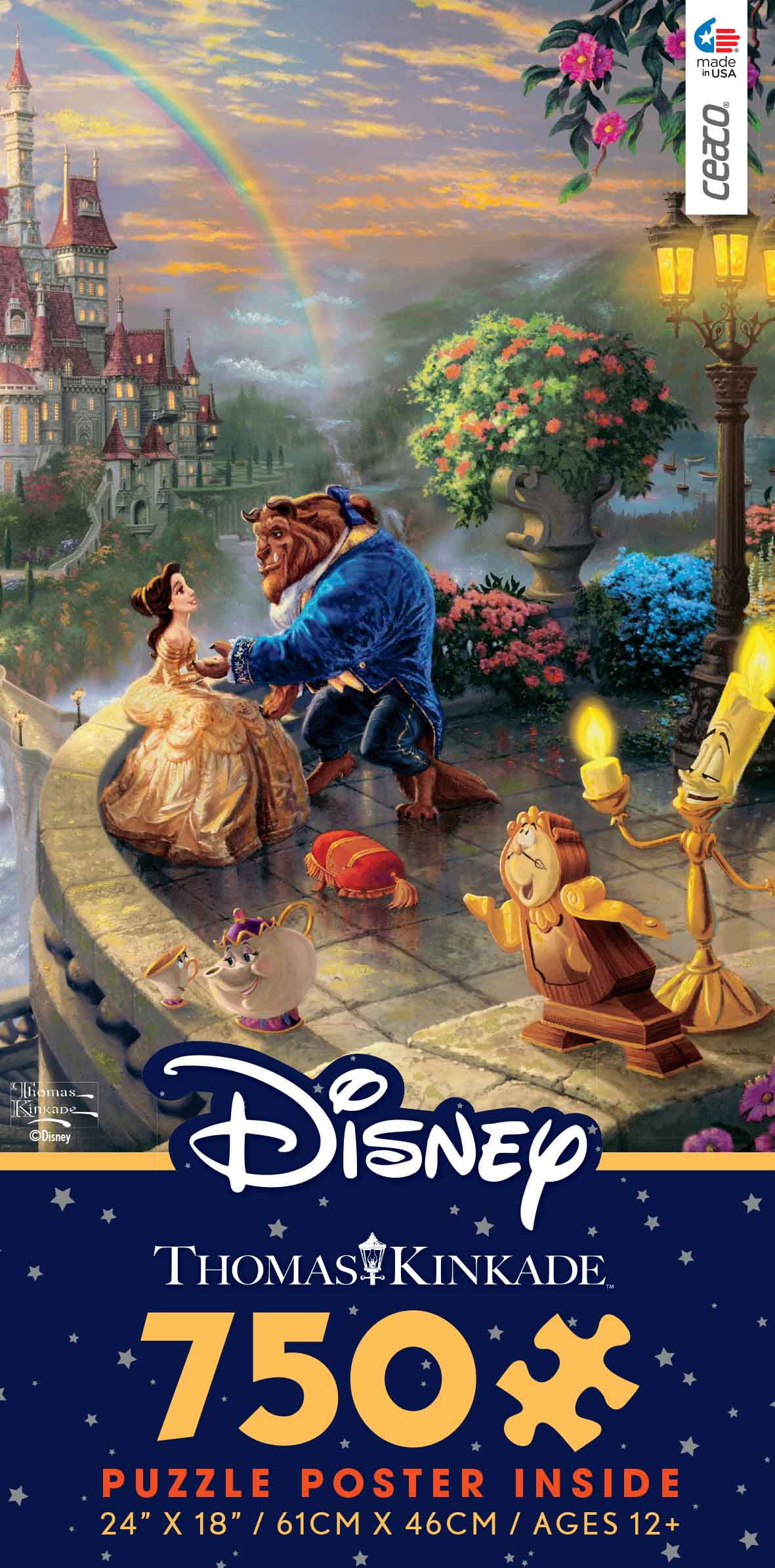 Thomas Kinkade Ceaco Beauty and The Beast Disney Collection Puzzle 750 Pcs 24x18 for sale online