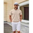 thumbnail image 4 of COOFANDY Men' Polo Shirts Short Sleeve Textured Knit Polo Shirt Ribbed Casual Golf Shirts, 4 of 7