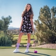 thumbnail image 3 of Garronmavis Women's Golf Outfits Size S 2 Piece Set Tennis Outfits Inner Shorts Active Dress Sport Activewear Womens Animal Golf Dress, Purple Butterflys, 3 of 7