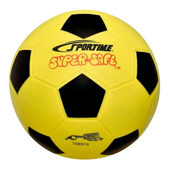 Sportime Super-Safe Soccer Ball, 8 Inches, Yellow and Black