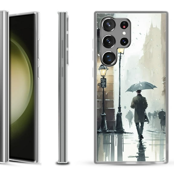 Slim-Fit Fashion Phone Case for Samsung Galaxy S23 Ultra, by OneToughShield ® - City in the rain