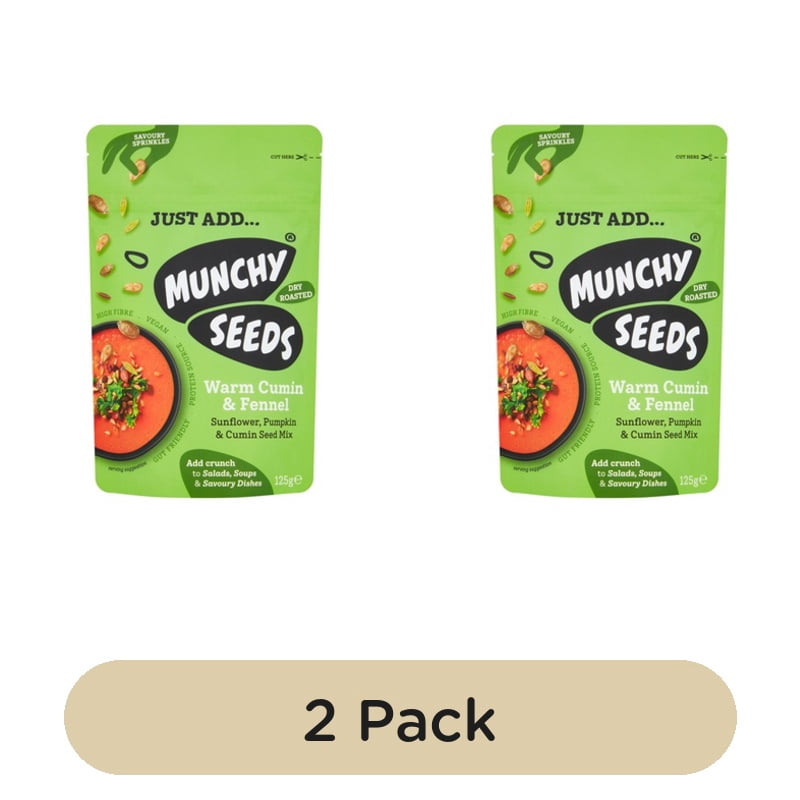 Munchy Seeds Warm Cumin and Fennel Savoury Sprinkle 125g, British Import (Pack of 2)