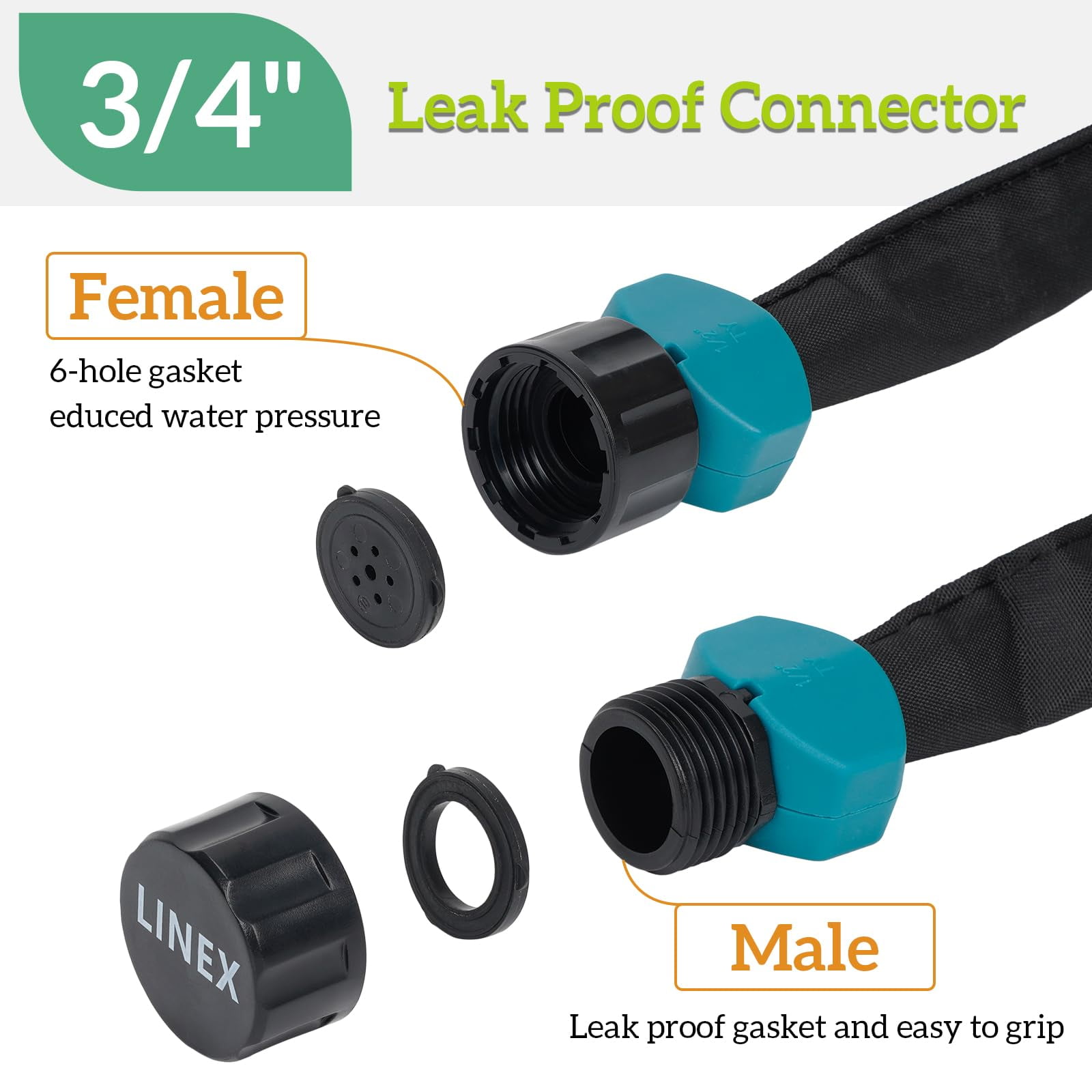 Soaker Hose 50 ft x 1/2 inch Save Water Heavy Duty Sprinkler Drip Hose for Garden Flower Bed Seedling