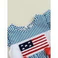 thumbnail image 6 of Okbabeha Newborn Baby Girls 4th of July Outfits Fourth of July Bubble Romper Fly Sleeve USA Flag Embroidery Bodysuits Summer Independence Day Clothes, 6 of 8