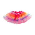 thumbnail image 4 of Odeerbi Girls Skirts Tutu Skirt Toddler Cute Party Dance Outfit Splice Rainbow Net Yarn Sequins Tulle Skirt Bow Hairpin Suit Pink, 4 of 5