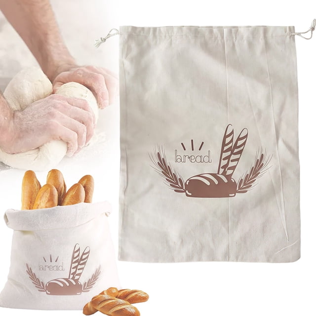 Bread Bag for Homemade Bread, Reusable Bread Bag Cotton Proof Bag, Bread Storage Bag That Can Extend Freshness, B