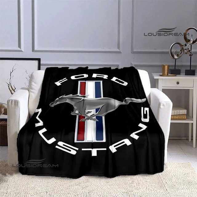 Mustang-Manta de franela con estampado de logotipo de coche, manta cálida para camas, manta de arcoíris, manta de Picnic, forros de cama, regalo de cumpleaños