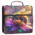 thumbnail image 2 of DIXRUYEE Zipper BinderTrapper of keeper Documents Organized Design Radiant Bee Amidst Colorful Blossoms Printed, 2 of 8
