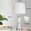 thumbnail image 5 of Cinkeda Acrylic Table Lamps Set of 2 with Night Light USB Ports AC Outlet Modern Nightstand Lamp for Living Room Bedroom(2 Bulbs), 5 of 10