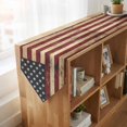 thumbnail image 4 of Retro American Flag Table Runner Linen Burlap Table Runner 70 Inches Long Vintage Shabby US Flag Dresser Scarves for Kitchen Island Coffee Dining Room Party Wedding Banquet Holiday Decoration 13"x70", 4 of 8