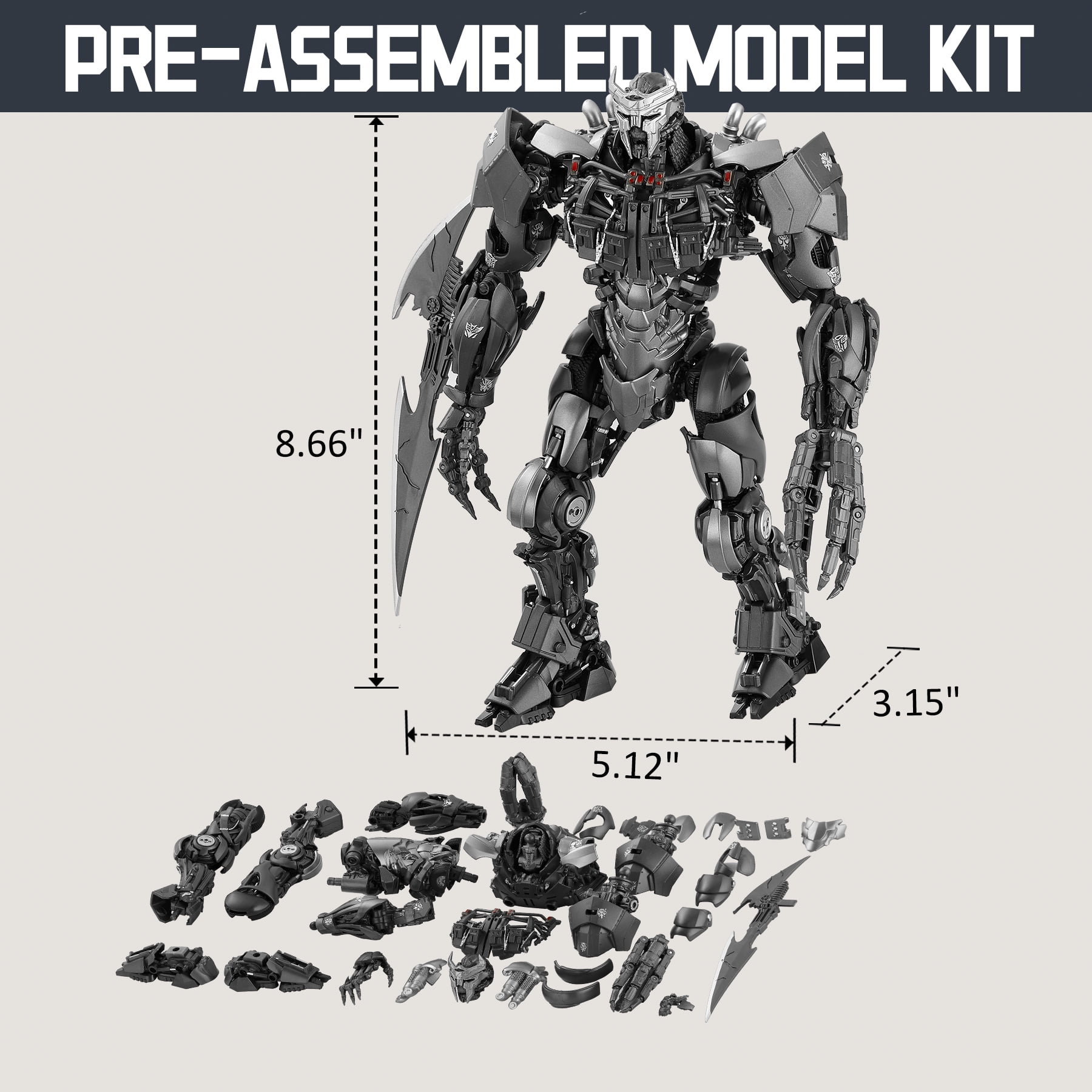 YOLOPARK Scourge Transformer Toys, Transformers Rise of The Beasts Action Figure,Highly Articulated Model Kit,Great Collection Birthday Gifts for Ages 8+