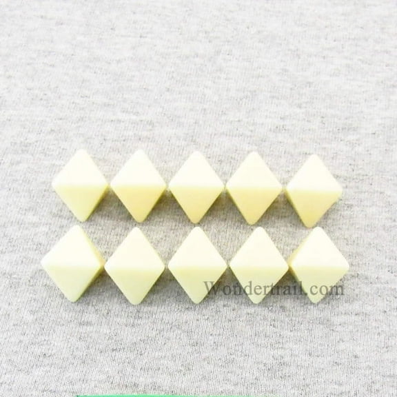 Ivory Blank Dice with No Pips D8 16mm (5/8in) Pack of 10 Chessex