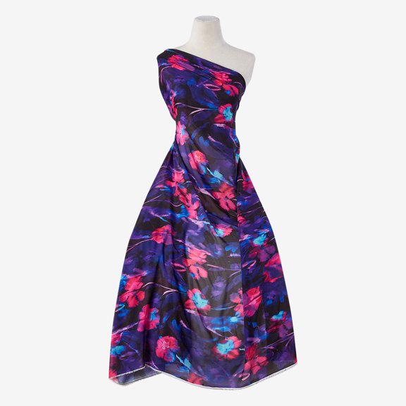 Zelouf Zs1909P Print Hi Multi Chiffon  , Sewing, DIY, Crafts Fabric by the Yard, 936 Purple/fuschia, 3 Yard