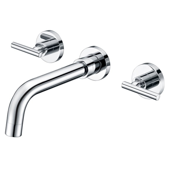 SUMERAIN Wall Mount Bathroom Sink Faucet with Two Handles,Rough-in Valve Included