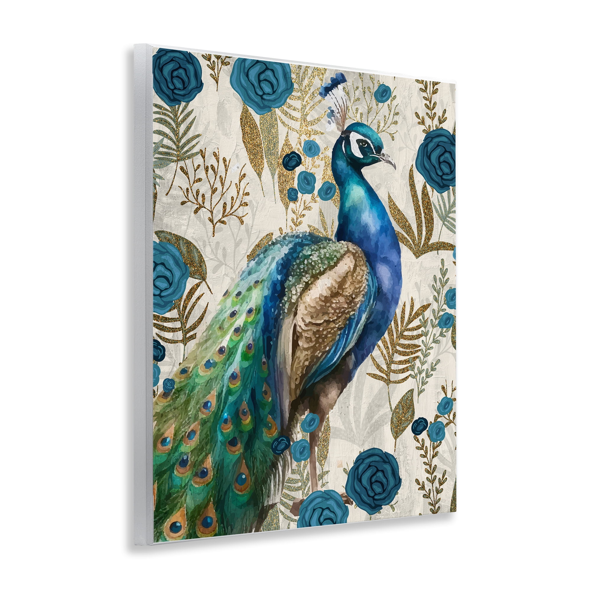 Stupell Industries Peacock Pride Botanicals Wall Plaque Art, design by Kim Allen