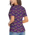 thumbnail image 2 of Goofa Carnival Masks and Beads Pattern Women's Slim-Fit Short-Sleeve V-Neck T-Shirt,Classic-Fit Short-Sleeve V-Neck T-Shirt-3X-Large, 2 of 5