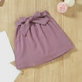 thumbnail image 3 of Zecgelong Summer New Sleeveless Lapel Button Button Embroidered Top + Solid Color Bow Skirt Fashion Girls Set Girls Summer Sets Age 15-24 Months, 3 of 5