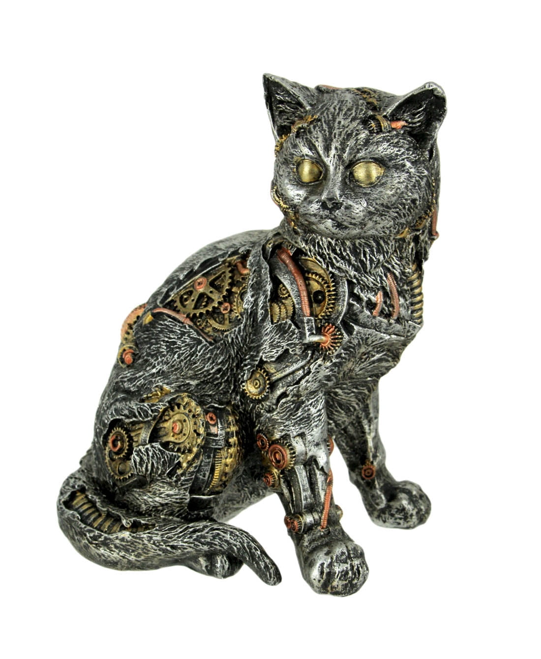 Mechanical Steampunk Cat Kitty Statue