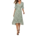thumbnail image 1 of tredstone Robe en Chiffon Verte Douce Robe Longue Classique à Fleurs pour Femmes Robes d'Été Polyvalentes et Élégantes Vert m, 1 of 6