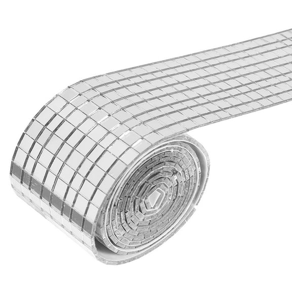 QIFULL Plated Silver Waterproof Glass Mirror Stickers Self Adhesive Tiles for Decorating Office Kitchen and Bathroom Walls