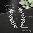 thumbnail image 5 of ATJIA Ear Crawler Earrings Crystal Leaf Ear Climber Earrings Faux Diamond Flower Chic Stud Earrings, 5 of 5