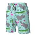 thumbnail image 4 of Logiee Hippo With Flamingos And Crocodiles Print Mens Swim Trunks Quick Dry Board Shorts,Breathable Hawaii Beach Shorts Swimwear Bathing Suits-XX-Large, 4 of 6