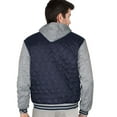 thumbnail image 5 of 9 Crowns Varsity Quilted Sherpa Hooded Jacket (Navy/Light Grey, Large), 5 of 5
