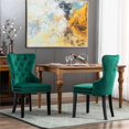 thumbnail image 3 of Costaelm Modern Tufted Velvet Dining Side Chair, Navy Blue (Set of 2), 3 of 8