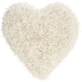 thumbnail image 1 of HomeRoots 386388 Heart Shaped Cream Shag Accent Pillow, 1 of 3