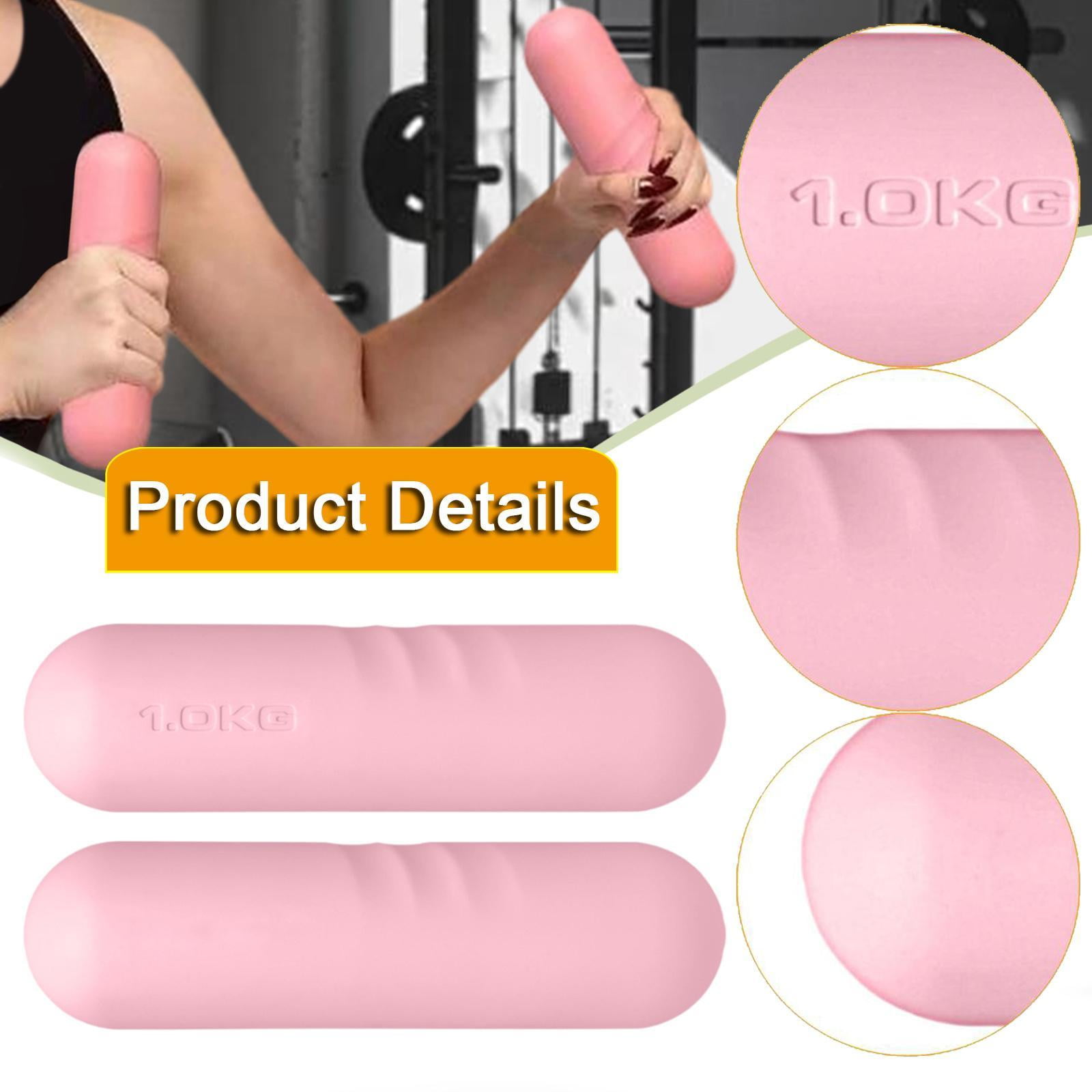 2 Pcs Dumbbell Weight Bar Hand Weight Bar Set Silicone Cast Iron Anti Slip Design for Kids Adults Home Exercise