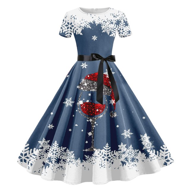 Wyzesi Robes de Maternité pour Invitées de Mariage Automne Robe Décontractée de Vacances pour Femmes Imprimée à Manches Courtes Robes Femmes Tendance