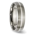 thumbnail image 6 of Titanium Sterling Silver Inlay 6mm Brushed Band, 6 of 7