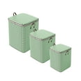 thumbnail image 7 of Liushuuu Tidy & Co Storage Bins Green Houndstooth Storage Bag Large Capacity Folding Clothes Portable Wardrobe Sorting Clothes Storage Box With Reinforced Handle Zipper For Home, 7 of 7