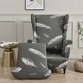 thumbnail image 3 of Wing Back Chair Covers with Arms Piece Slipcovers for Armchair Washable Stretch Print Pattern Wingback Chair Cover Furniture Protector Geometry, 3 of 7