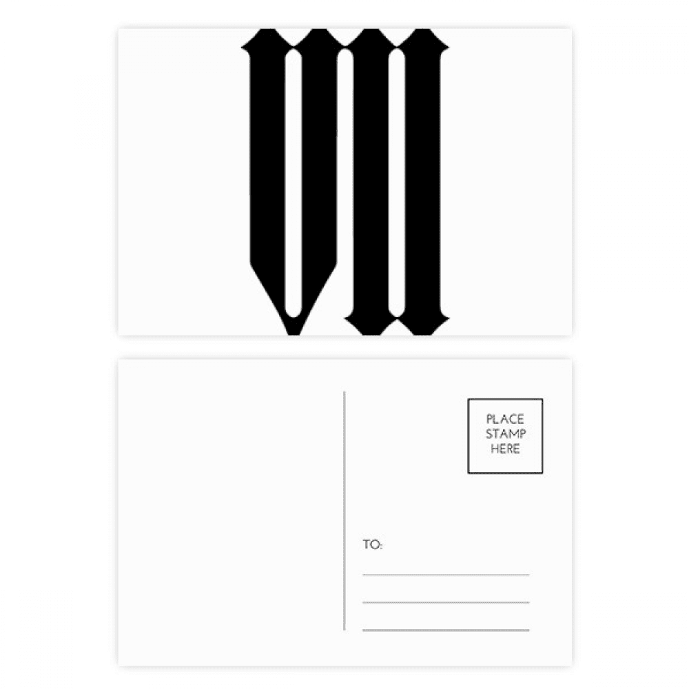 roman numerals seven in black postcard set birthday mailing thanks greeting card