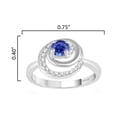 thumbnail image 4 of Sterling Silver with Natural Tanzanite and White Topaz Spiral Ring, 4 of 5