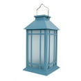 thumbnail image 6 of Mainstays Teal Plastic Solar Powered Lantern With Flickering Flame LED Light, 6 of 8