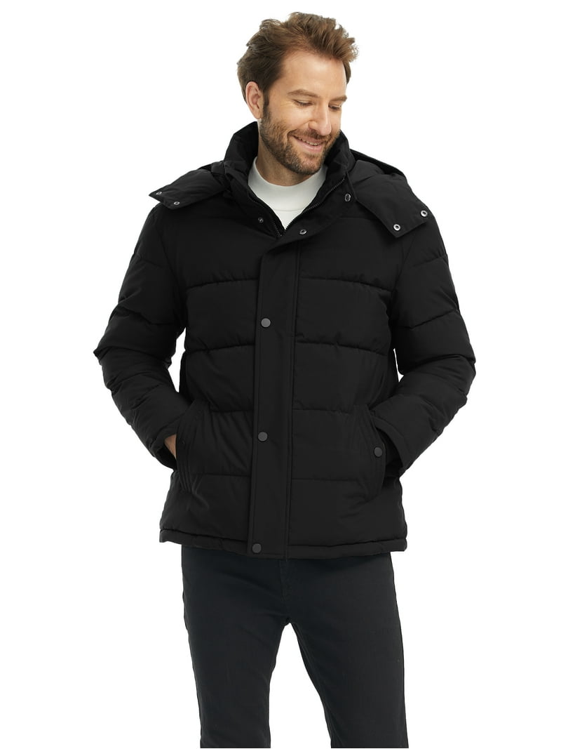 Wantdo Men's Puffer Jacket Recycled Hooded Winter Coat Insulated