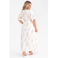 thumbnail image 3 of Vestido bordado de hojas Roman Fashion /Tallas Extras, 6068 (Blanco /Beige) blanco 42, 3 of 5