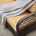 thumbnail image 4 of BELLEZE 4PC Outdoor Patio Furniture Set UV Wicker Deep Seating Cushion Seat Backrest Chair Sofa w/ Coffee Table, Brown, 4 of 5