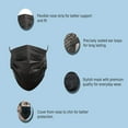 thumbnail image 2 of SD Disposable Face Mask 3ply 50pcs/pk - Black - 1000 Masks, 2 of 7