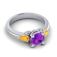 thumbnail image 3 of 2.50 T.C.W Round Cut Amethyst & Citrine Gemstone Stylish Bridal Ring for Ladies Solid 18K White Gold Size 9 by Diamond-Capitals, 3 of 8