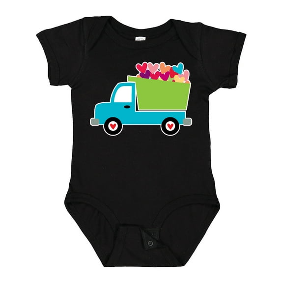 Inktastic Valentine's Day Heart Truck Boys or Girls Baby Bodysuit