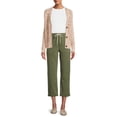 thumbnail image 6 of Time and Tru Women's High Rise Relaxed Fit Cropped Utility Pants, 6 of 6